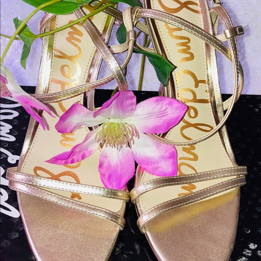 Sam Edelman strappy gold sandals.